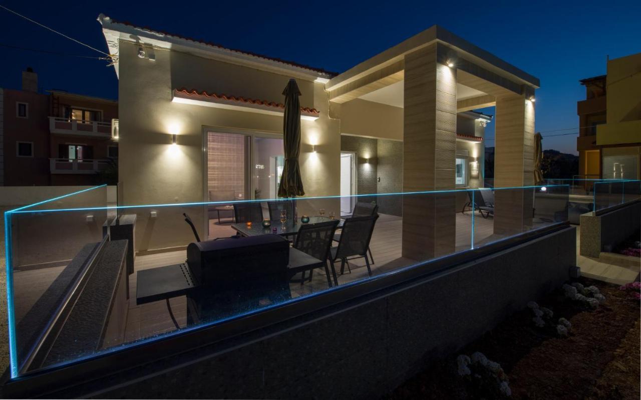 Luxury Villa Eva-Mari With Jacuzzi, 50M From The Beach Stalos Exterior photo